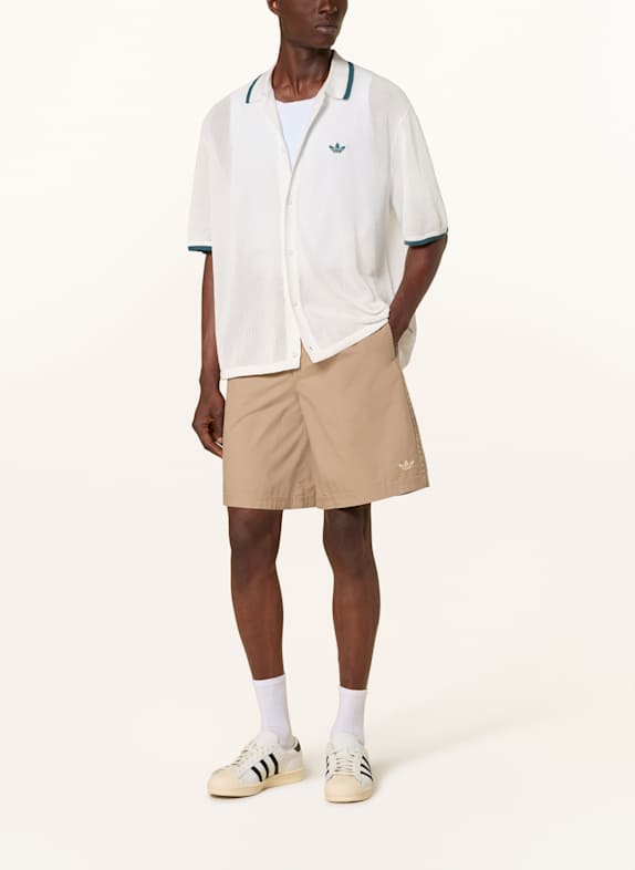 adidas Originals Gebreid shirt ADIDAS ORIGINALS BUTTON DOWN Loose Fit ECRU / PETROL