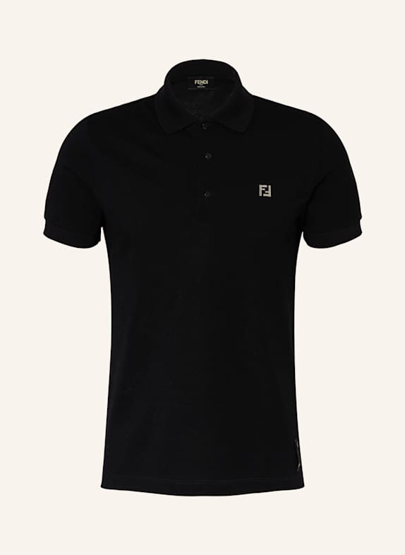FENDI Piqué polo shirt regular fit BLACK