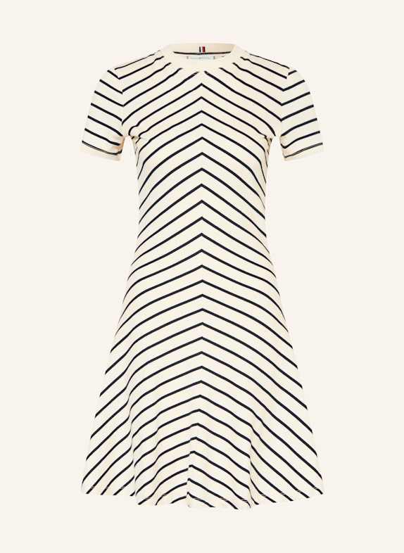 TOMMY HILFIGER Kleid ECRU/ DUNKELBLAU