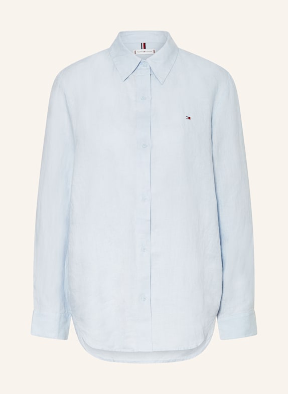 TOMMY HILFIGER Hemdbluse aus Leinen HELLBLAU