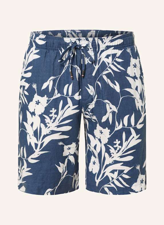 TOMMY HILFIGER Linen shorts HARLEM BLUE/ WHITE