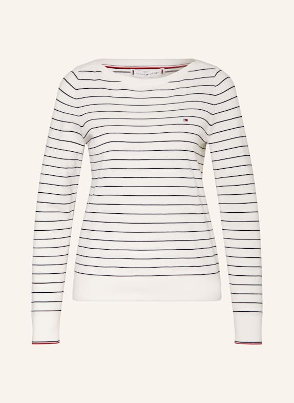 TOMMY HILFIGER Pullover WEISS/ DUNKELBLAU