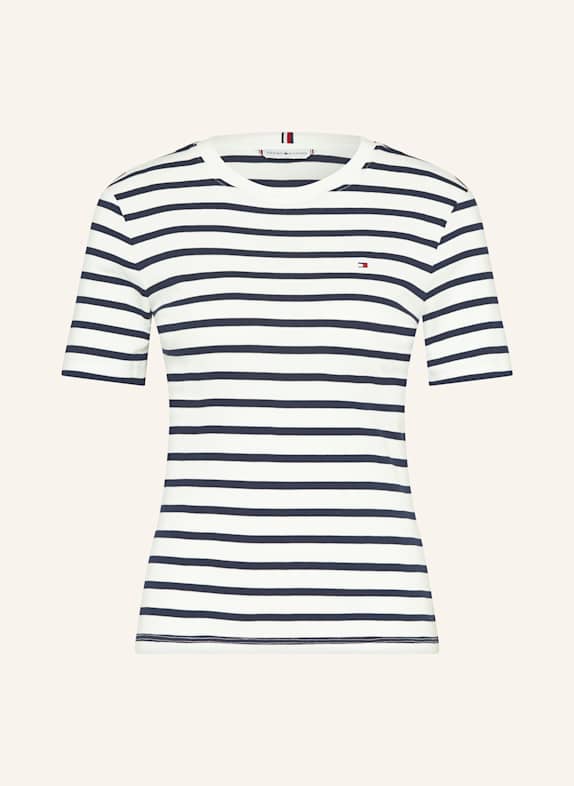 TOMMY HILFIGER T-Shirt ECRU/ DUNKELBLAU