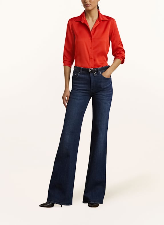 LAUREN RALPH LAUREN Košilová halenka ze saténu ČERVENÁ