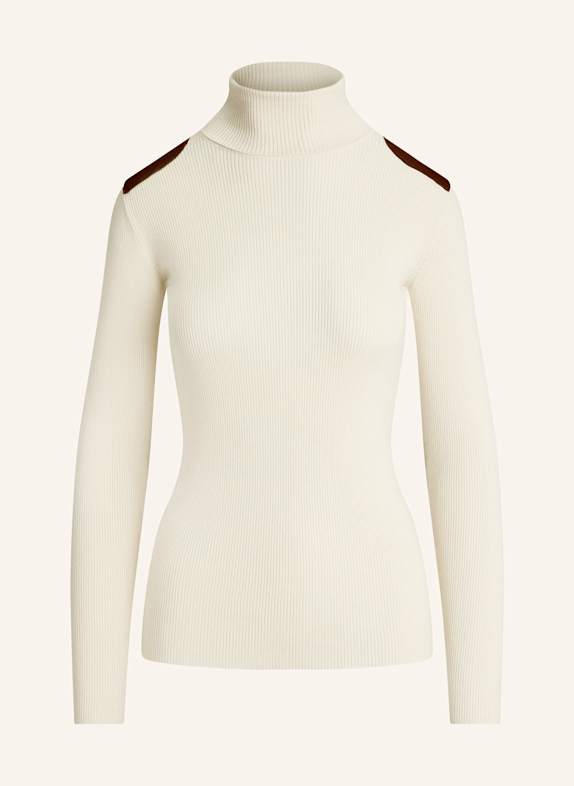 LAUREN RALPH LAUREN Svetr s rolákem KRÉMOVÁ