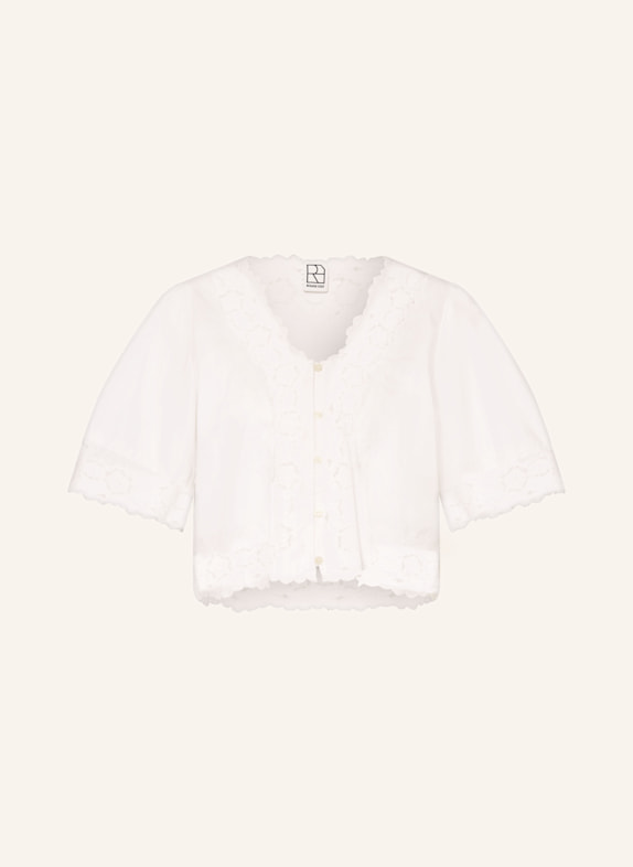 ROUGE VILA Bluse ROUAMORY mit Lochspitze WEISS