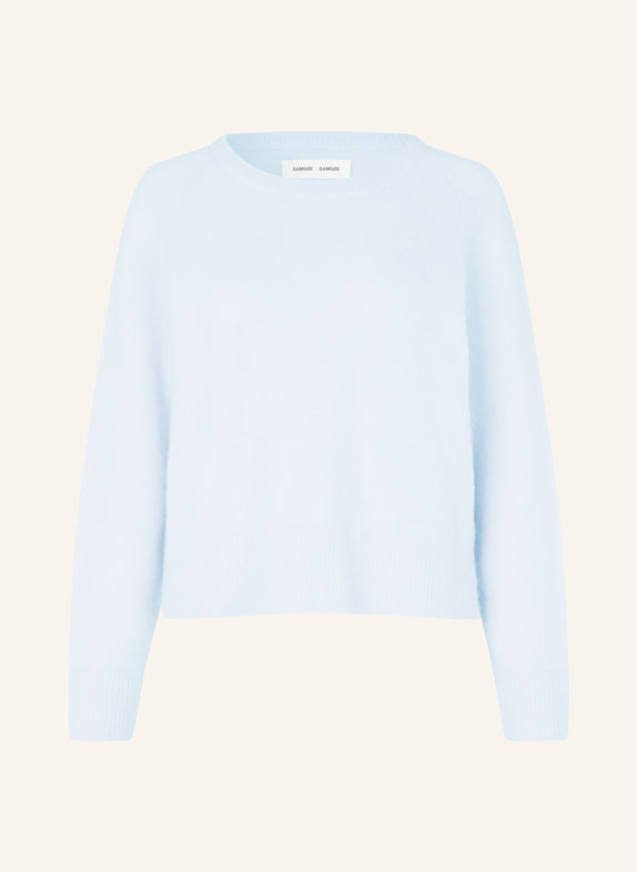 SAMSØE  SAMSØE BOTTEGA VENETA SWEATER WITH WAVY TRIANGLE PATTERN HELLBLAU