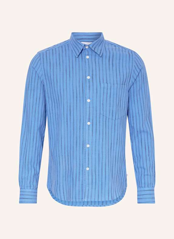 SAMSØE  SAMSØE Hemd LIAM Comfort Fit mit Leinen BLAU/ SCHWARZ