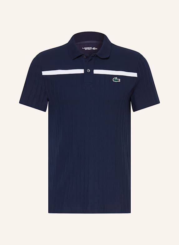 LACOSTE Funktions-Poloshirt HERITAGE DUNKELBLAU/ WEISS