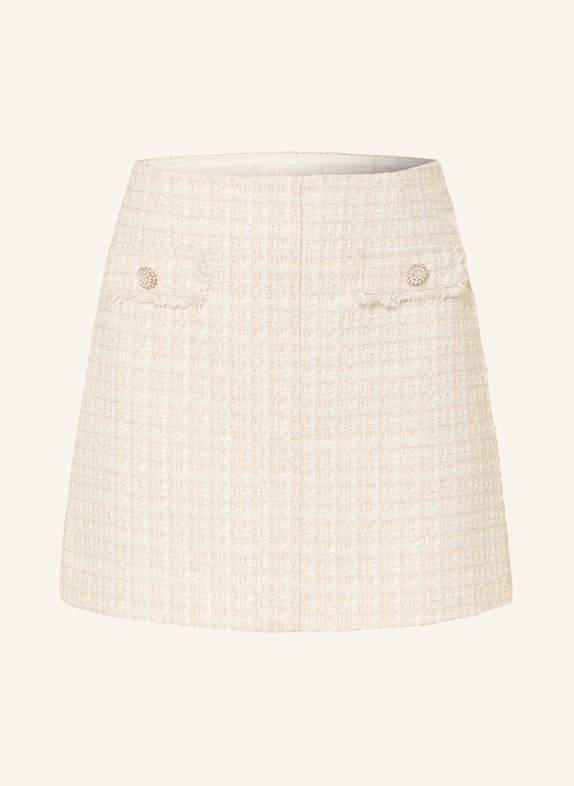 GUESS Tweed skirt DAPHNEE with glitter thread ECRU