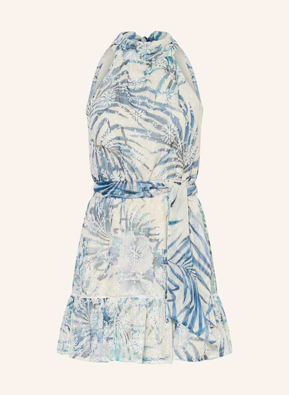 GUESS DANILE dress in broderie anglaise CREAM/ BLUE GRAY