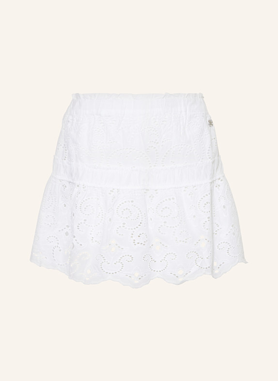GUESS Skort aus Lochspitze mit Rüschen WEISS