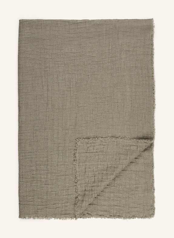 zoeppritz Linen throw HONEYBEE DARK GREEN