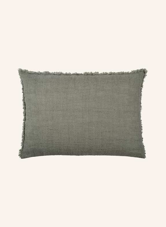 zoeppritz Decorative cushion cover HONEYBEE made of linen DARK GREEN
