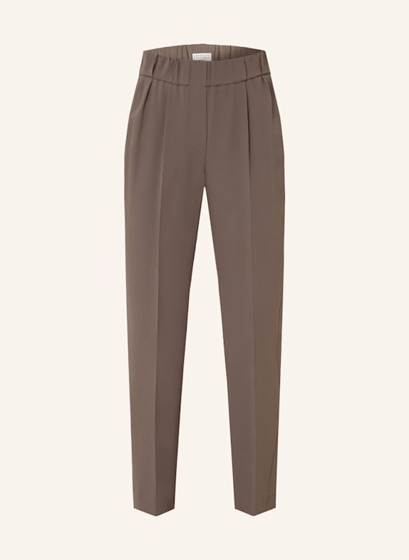 BRUNELLO CUCINELLI 7/8 trousers with silk GRAY