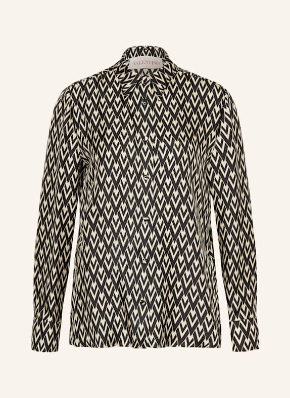VALENTINO Shirt blouse in silk BLACK/ CREAM