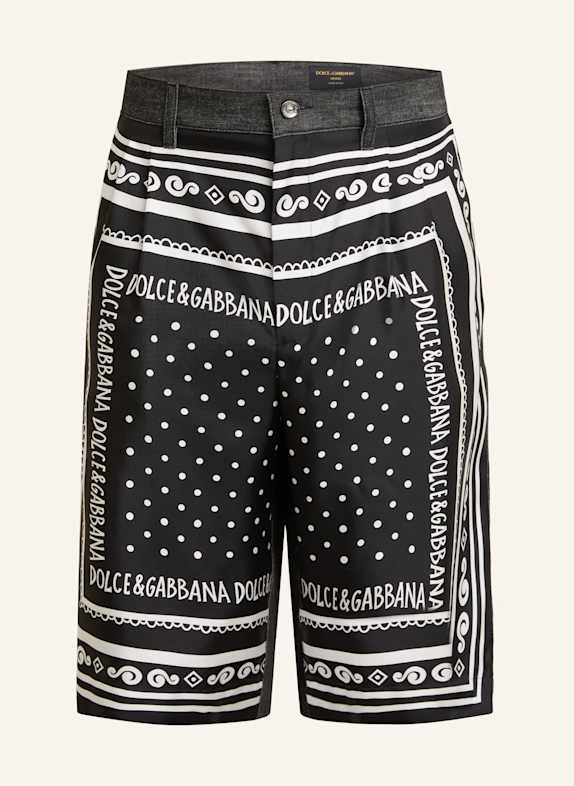 DOLCE & GABBANA Shorts in mixed materials BLACK/ WHITE