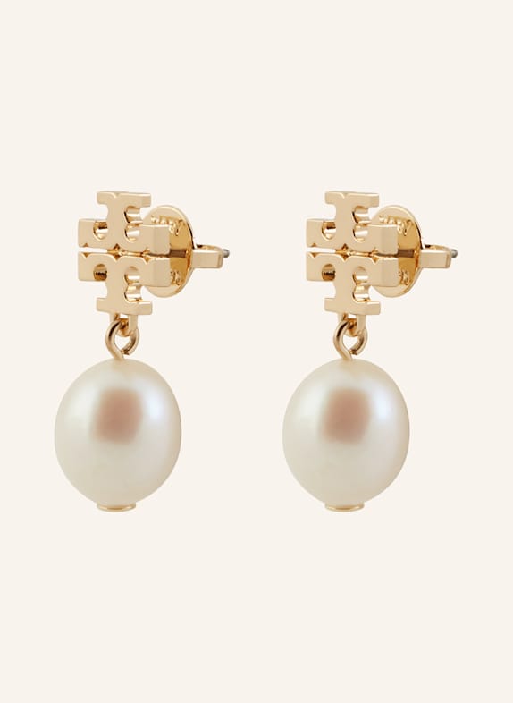 TORY BURCH Ohrhänger KIRA GOLD/ WEISS