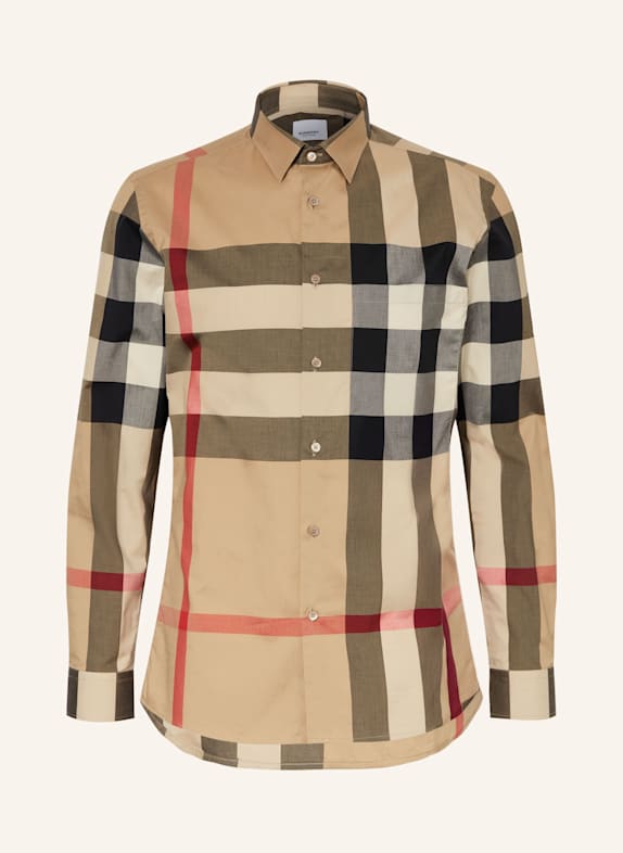 BURBERRY Hemd SUMMERTON Regular Fit CAMEL/ BLAU/ ROT