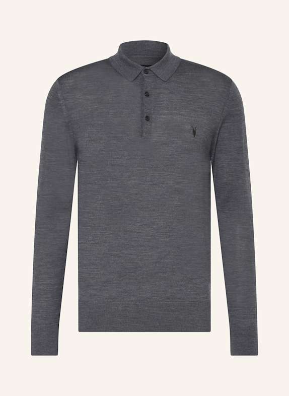 ALLSAINTS Strick-Poloshirt GRAU