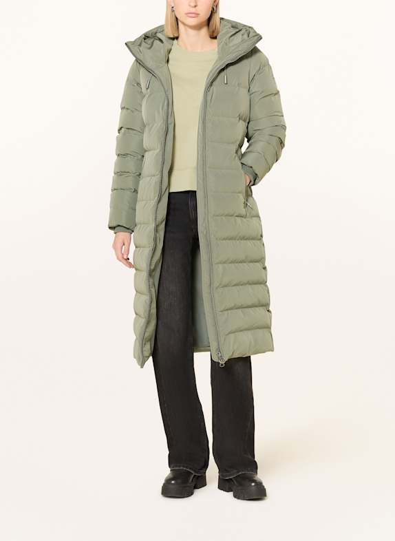 WELLENSTEYN Quilted coat CORDOBA LONG LIGHT GREEN