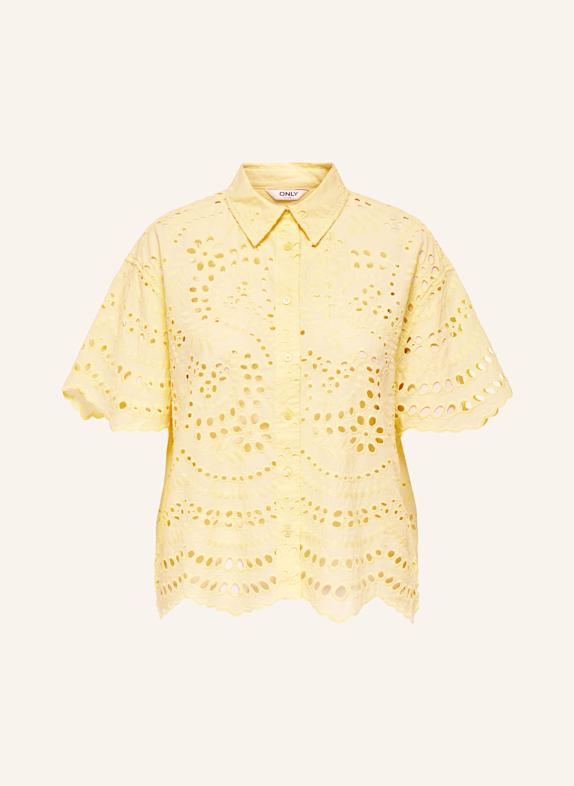 ONLY Bluse aus Lochspitze GELB