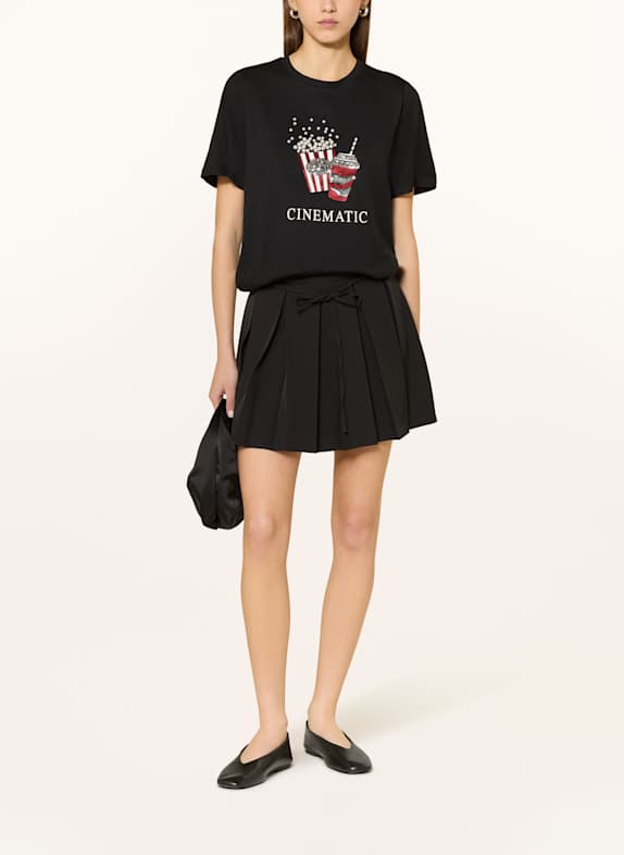 ONLY T-shirt met pailletten ZWART / WIT / ROOD