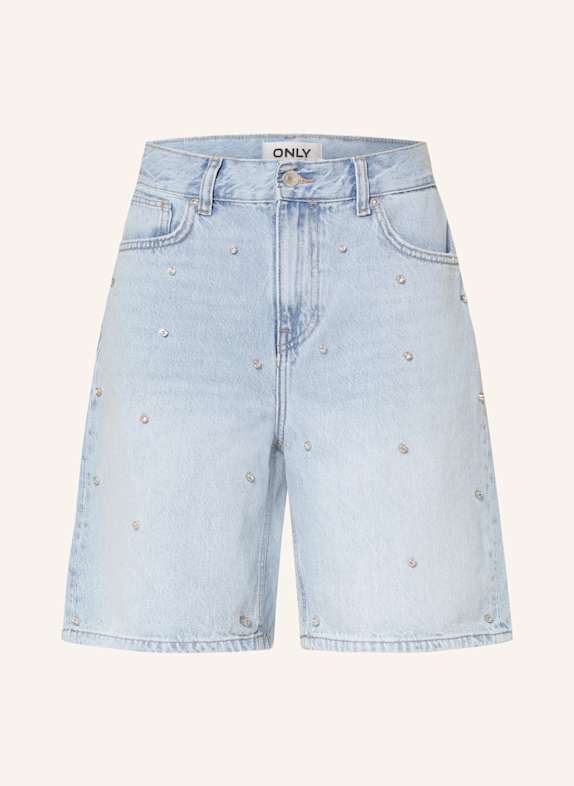 ONLY Shorts mit Schmucksteinen LIGHT BLUE DENIM