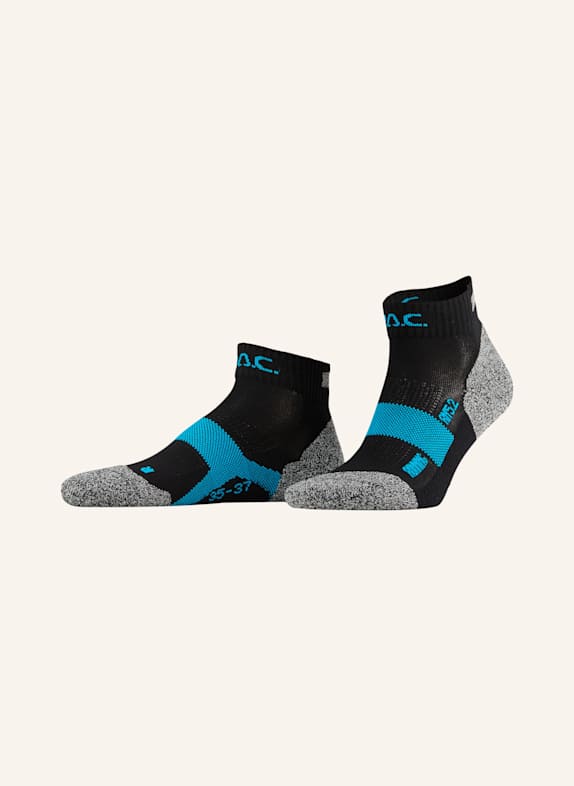 P.A.C. Laufsocken RN 5.2 PRO SHORT 200-L3467 Black/Cyan