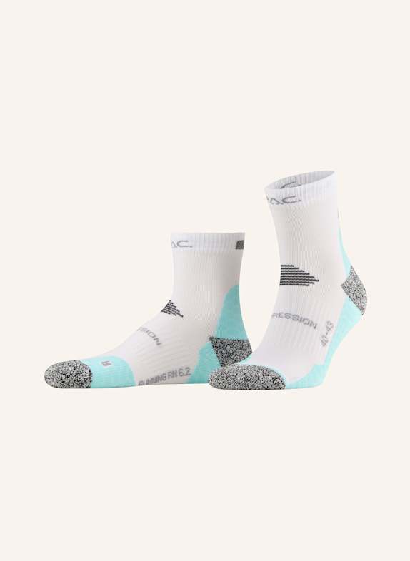 P.A.C. Laufsocken RN 6.2 RUNNING REFLECTIVE PRO MID COMPRESSION WEISS/ MINT/ SCHWARZ