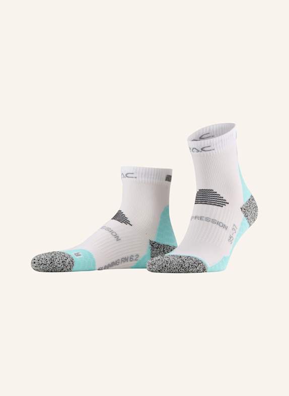 P.A.C. Laufsocken RN 6.2 RUNNING REFLECTIVE PRO MID COMPRESSION WEISS/ MINT/ SCHWARZ