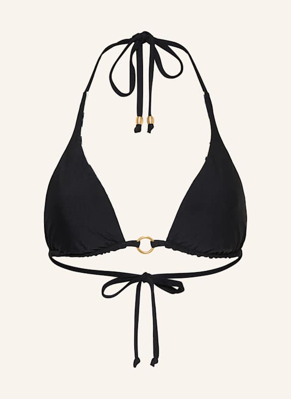 SEAFOLLY Triangel bikinitop ROCOCO om te keren ECRU / BLAUW / ZWART
