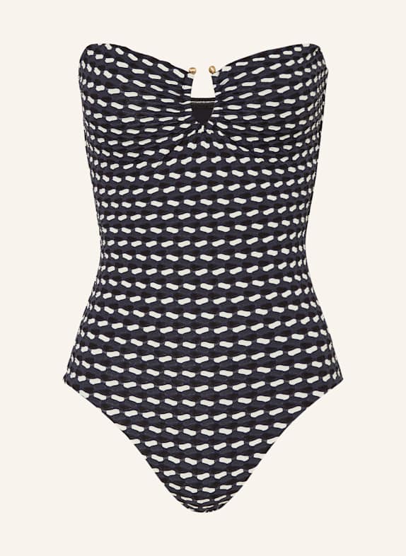 SEAFOLLY Bandeau-Badeanzug MALA DUNKELBLAU/ SCHWARZ/ ECRU