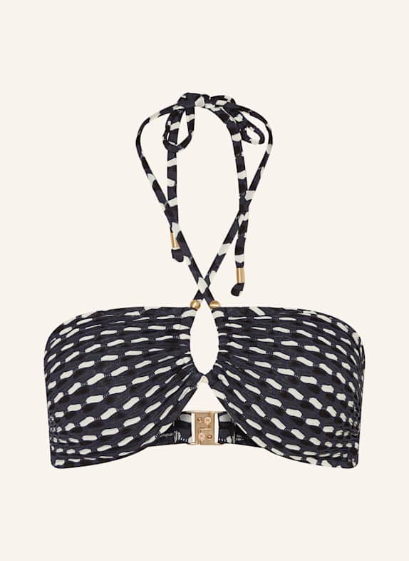 SEAFOLLY Bandeau-Bikini-Top MALA DUNKELBLAU/ SCHWARZ/ ECRU