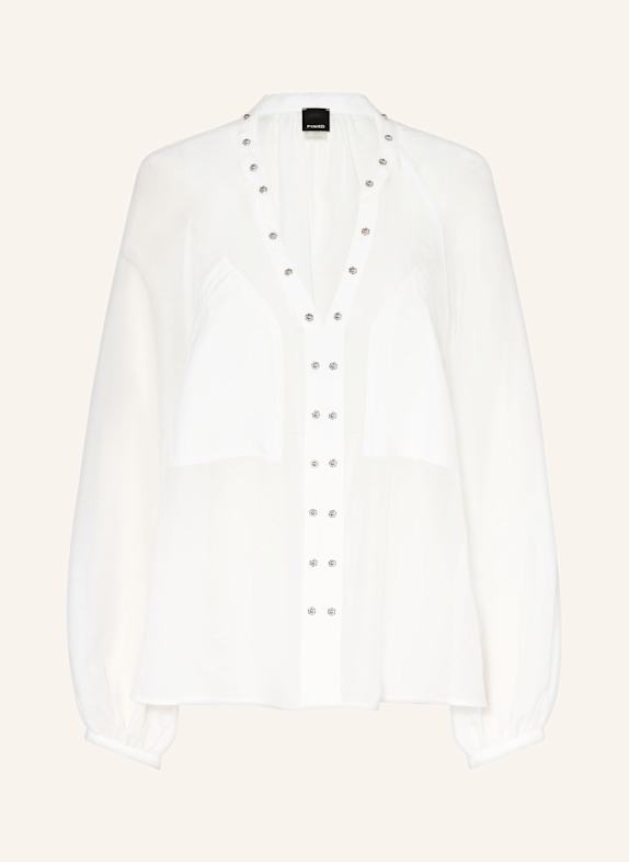 PINKO DARREN shirt blouse with rivets WHITE