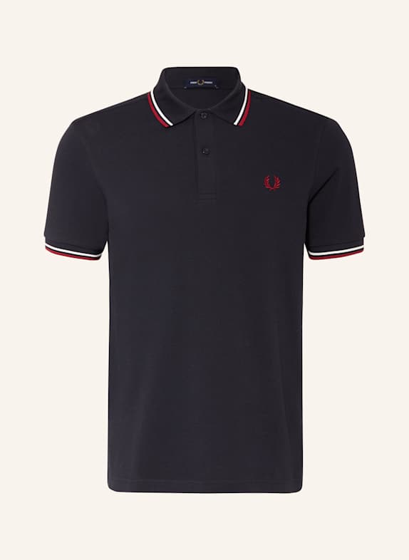 FRED PERRY Koszulka polo z piki GRANATOWY/ CIEMNOCZERWONY