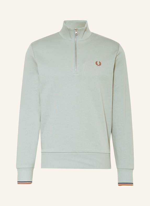 FRED PERRY Bluza dresowa typu troyer  JASNOZIELONY