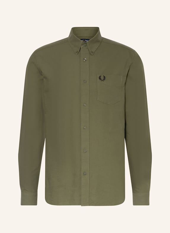FRED PERRY Hemd Regular Fit OLIV