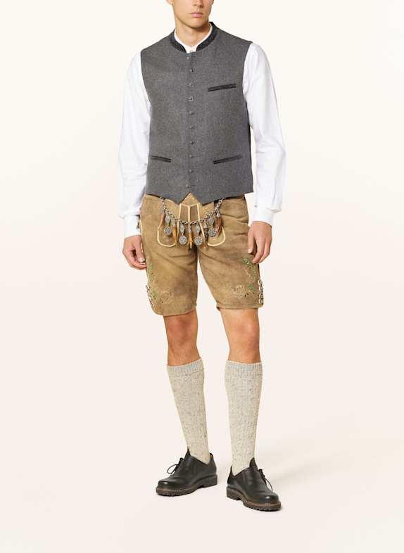 Hammerschmid Vestă tradițională MANUEL Extra Slim Fit GRI / NEGRU