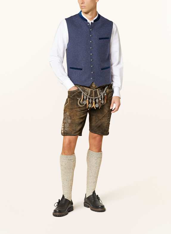 Hammerschmid Vestă tradițională MANUEL Extra Slim Fit ALBASTRU ÎNCHIS / NEGRU