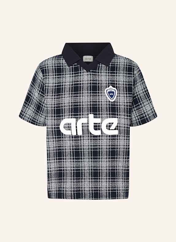 Arte Antwerp Poloshirt im Materialmix DUNKELBLAU/ WEISS