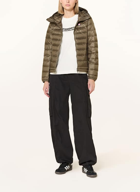 66°NORTH Lehká péřová bunda KEILIR KHAKI