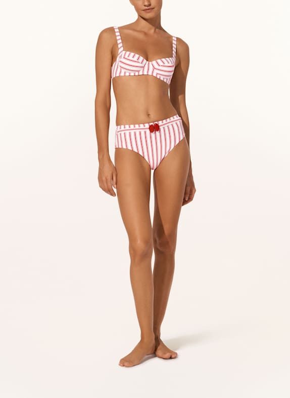 watercult Bikini broekje met hoge taille SEASIDE SPLASH WIT / ROOD