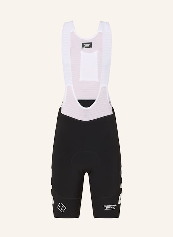 PAS NORMAL STUDIOS MECHANISM PRO BIBS cycling shorts with straps and padded insert BLACK / WHITE