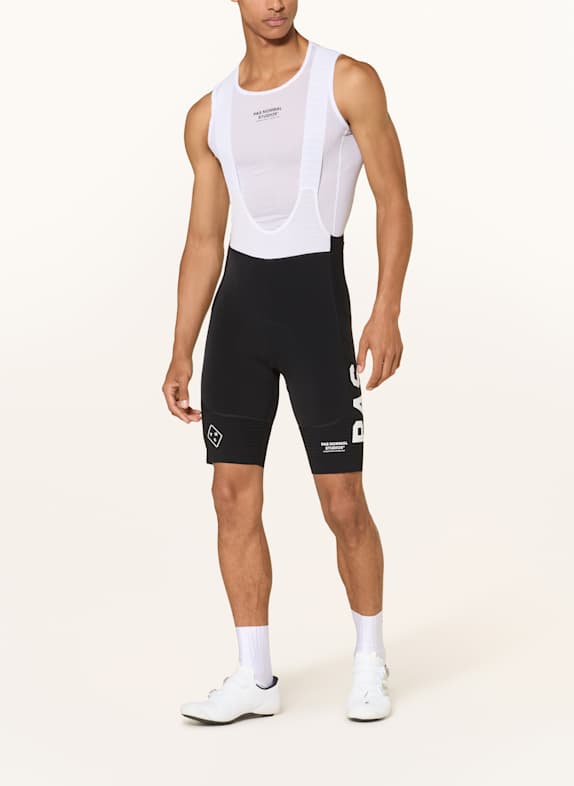 PAS NORMAL STUDIOS Fietsbroek MECHANISM PRO BIBS met bretels en gewatteerde inzetstukken ZWART / WIT