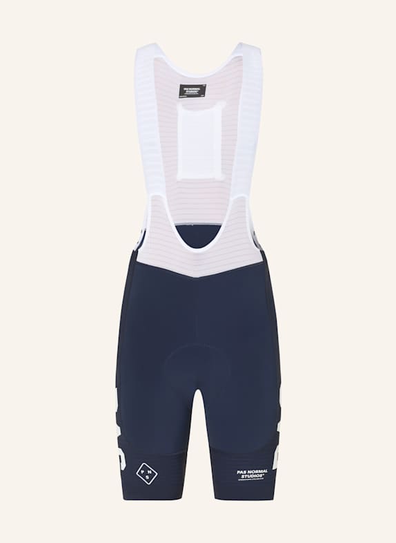 PAS NORMAL STUDIOS Radhose MECHANISM PRO BIBS mit Trägern und gepolstertem Einsatz DUNKELBLAU/ WEISS