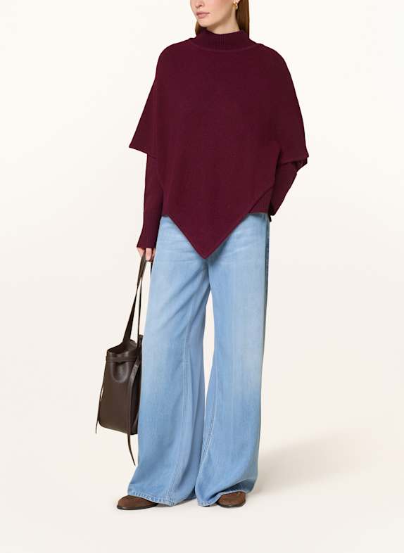 darling harbour Poncho aus Cashmere BORDEAUX
