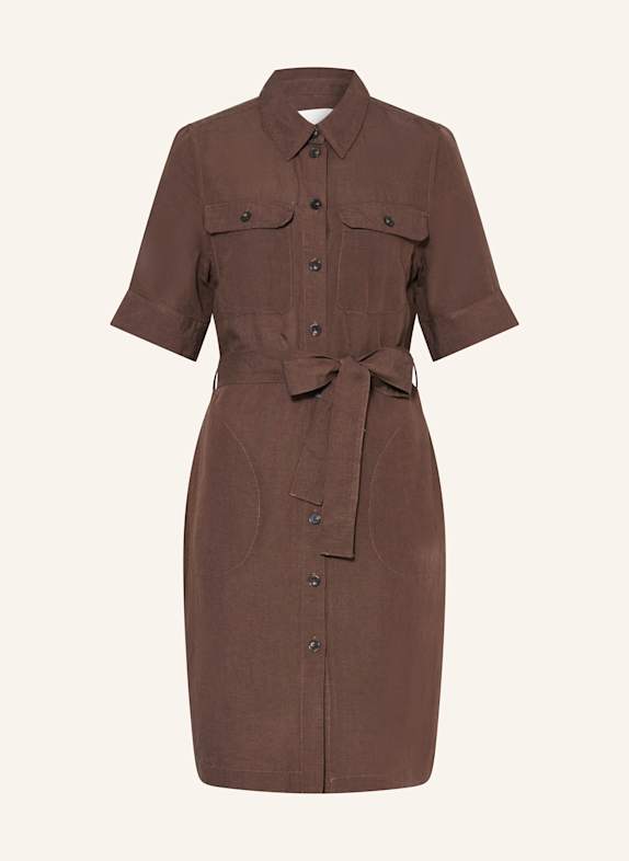 Part Two Shirt dress RAILIPW with linen DARK BROWN