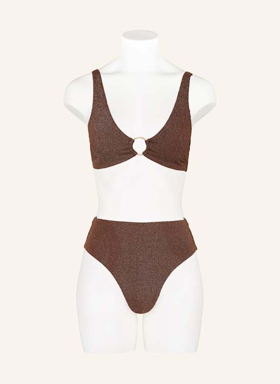 JETS Australia Bralette-bikinitop TIRARI met glittergaren MARRON FONCÉ