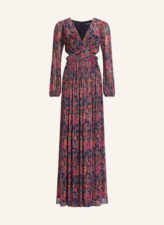 SWING Abendkleid mit Glitzergarn und Cut-outs DUNKELBLAU/ PINK/ ORANGE